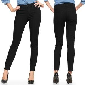 NWT Gap 1969 Women's Curvy Skinny Black Jeans Stretch Denim Mid Rise Size 29 R